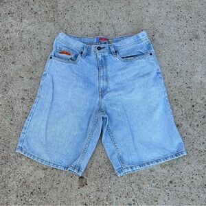 Empyre Mens Relaxed Y2K 90s style Grunge Baggy Light Wash Shorts Size 33